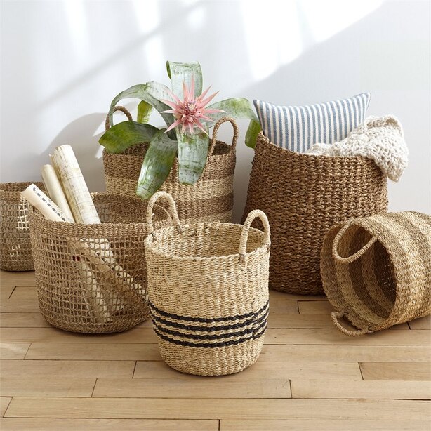 Camden Striped Woven Seagrass Baskets Set Of 3 By Design Ideas Gifts Www Chapters Indigo Ca