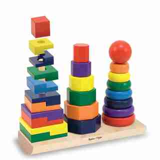 Melissa & Doug Geometric Stacker - Jouet éducatif en bois