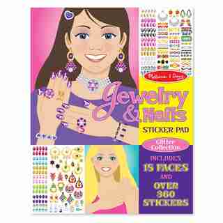 Melissa & Doug Bloc D’Autocollants De Bijoux Et D’Ongles - 360+ autocollants, 15 Visages