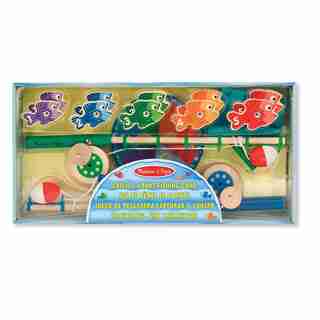 Melissa & Doug Jeu De Pêche Et Compte En Bois Avec 2 tiges magnétiques