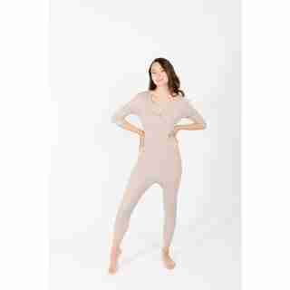 Coffee Time Waffle Romper, Fawn Medium