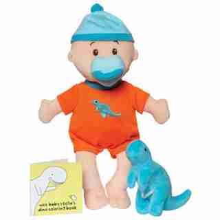 MANHATTAN TOY WEE BABY STELLA DINO SET WITH BROWN HAIR