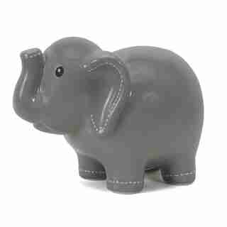 Large Stitched Elephant Bank, Grey