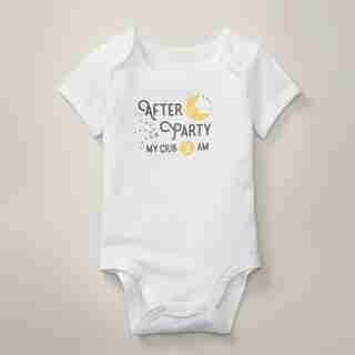 ORGANIC COTTON ONESIE, AFTER PARTY SIZE 0-3 MONTHS