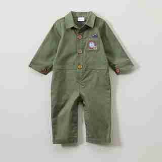 COVERALL PANT SUIT, GREEN 12-18 MONTHS