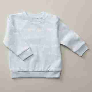 MONOCHROME CREWNECK SWEATER, TIE DYE BLUE 3-6 MONTHS