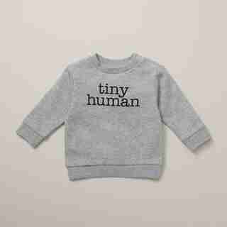 CHANDAIL À COL ROND – MONOCHROME, TINY HUMAN, GRIS, 12 À 18 MOIS