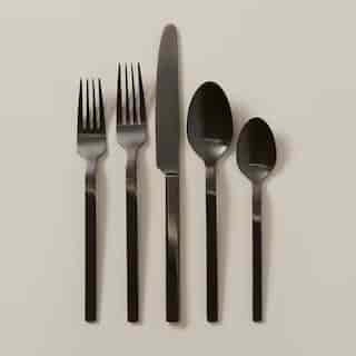 SET OF 20 LINEAR FLATWARE BLACK