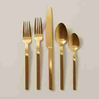SET OF 20 LINEAR FLATWARE BRASS