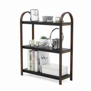 Bellwood Freestanding Shelf, Black and Walnut