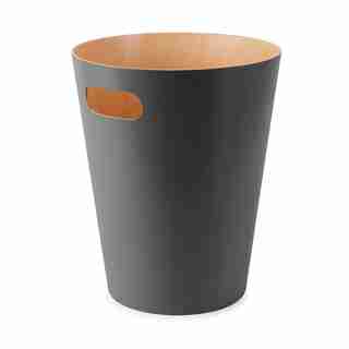 UMBRA WOODROW WASTE CAN - NATURAL/CHARCOAL