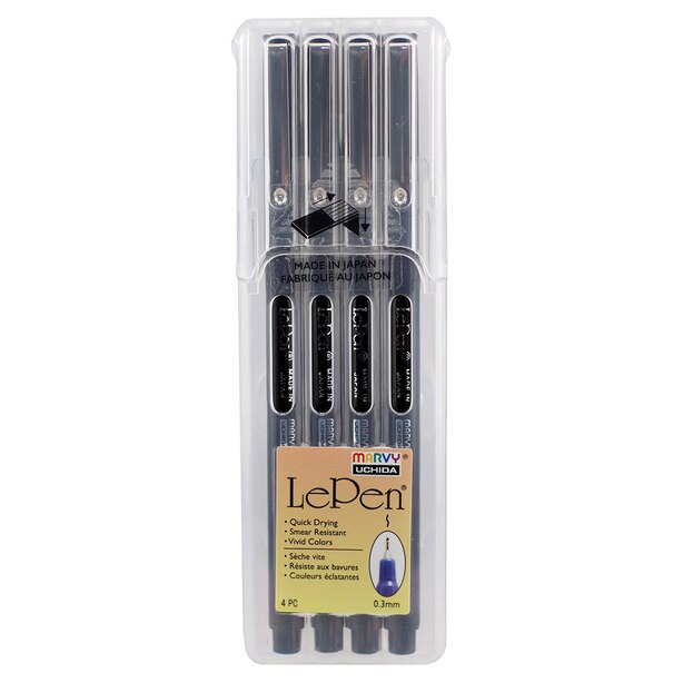 LePen Black Set of 4 Pens