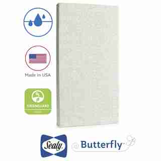 Sealy Butterfly Waterproof Crib Mattress-in-a-Box