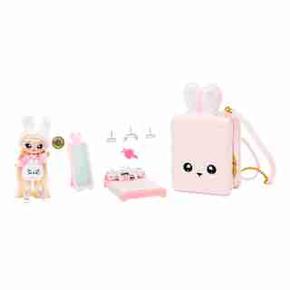 Na! Na! Na! Surprise 3-in-1 Backpack Bedroom Pink Bunny Playset with Limited Edition Doll