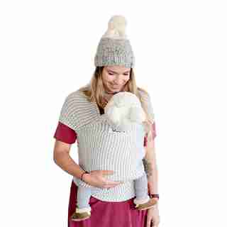 Écharpe porte-bébé Beluga Baby – modèle Shannon – gris pâle et rayures ivoire