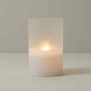FROSTED GLASS LED CANDLE 4.85 x 7.87 in