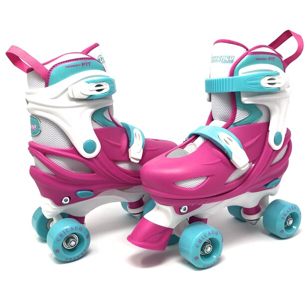 Adjustable Quad Roller Skate, Pink, Size 14 by Chicago Skates Gifts