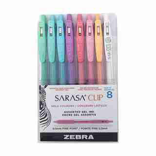 Zebra Sarasa Clip Stylos gel rétractables 8-Pack Pastel