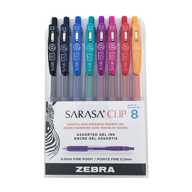 Zebra Sarasa Clip assortiment de 8 pk