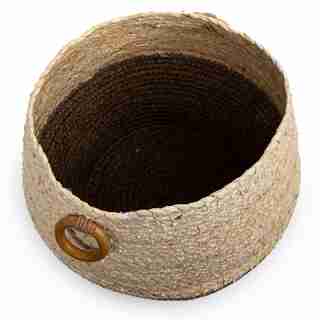 Woven Natural Jute Planter Basket, 9.8" x 12.2"