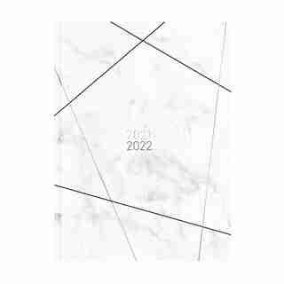 August 2021 - August 2022 WHITE MARBLE WITH LINES PLANNER