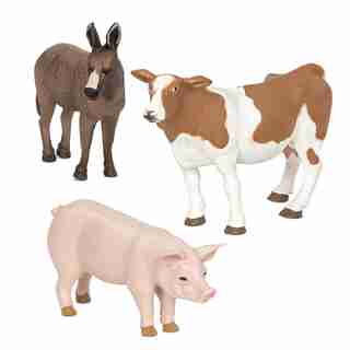 Donkey, Cow and Pig Farm Animals