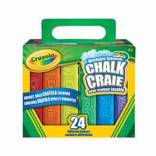 24 bâtons de craie lavable pour trottoir Crayola