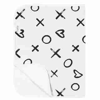 Flannel Changing Pad - Black / White XO