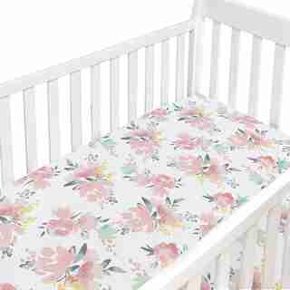KUSHIES DREAM CRIB SHEET - WATERCOLOR FLOWER