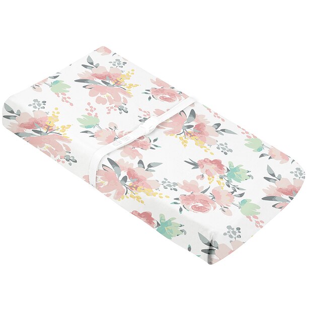 KUSHIES CHANGE PAD COVER WATERCOLOUR FLOWER by Kushies Gifts www