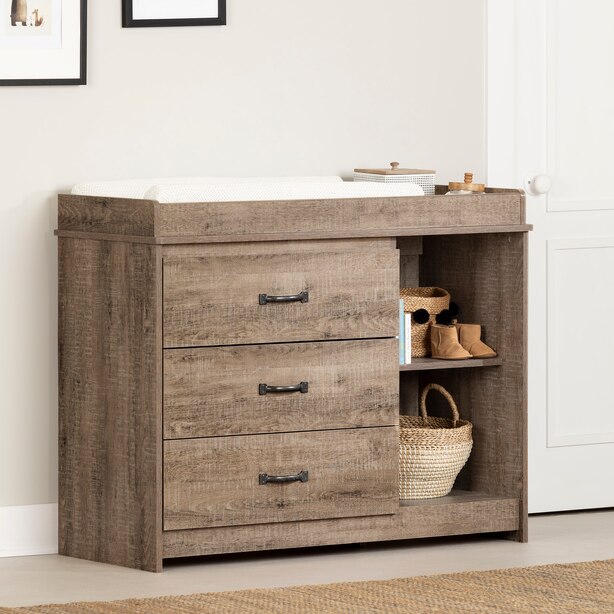 Tassio Changing Table, Weathered Oak by South Shore Gifts www