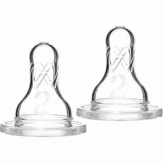 Dr. Brown's Bottle Nipple Level 2 Medium Flow 3 to 6 Months 2-Pack