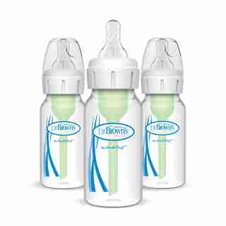 Dr. Brown's Options Narrow Bottle with Level 1 Slow Flow Nipple 4 OZ/120 ML 3-Pack