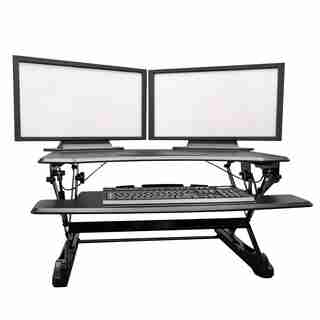POSIDESK SIT-STAND DESK WITH MULTI-ANGLE KEYBOARD TRAY 35 INCH BLACK