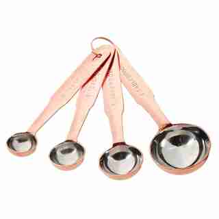 COPPER FINISH MEASURING SPOONS SET OF 4