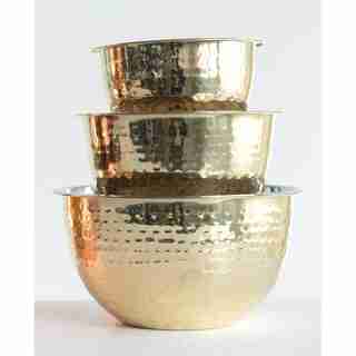 Hammered Gold Bowls Set of 3