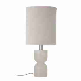 Alabaster Table Lamp/Velvet Shade, Ivory