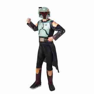 COSTUME STAR WARS BOBA FETT QUALUX (ENFANT) - Combinaison Qualux avec kilt amovible et demi-masque 3D
