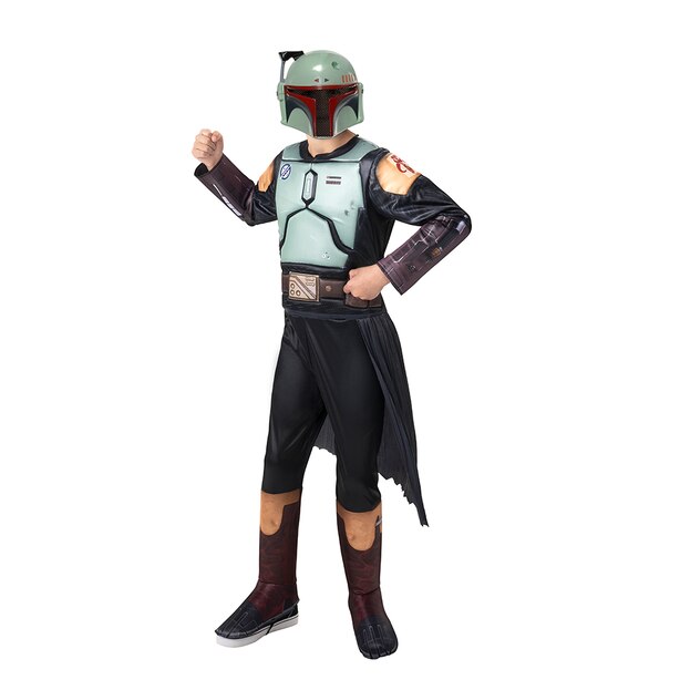 COSTUME STAR WARS BOBA FETT QUALUX (ENFANT) - Combinaison Qualux avec kilt amovible et demi-masque 3D