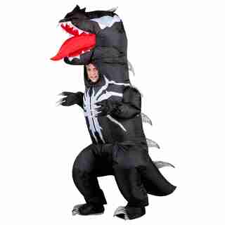 MARVEL’S VENOMOSAURUS INFLATABLE COSTUME - Inflatable Child Costume of Venom Symbiote as Dinosaur with Gloves