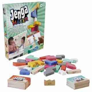 Jenga Maker, Wooden Blocks, Stacking Tower Game, Game for Kids Ages 8 and Up, Game for 2-6 Players, Play in Teams