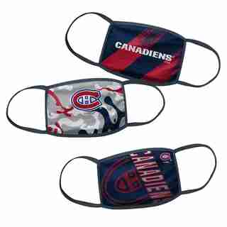 Canadiens Youth 3-Pack Non-Medical Face Masks