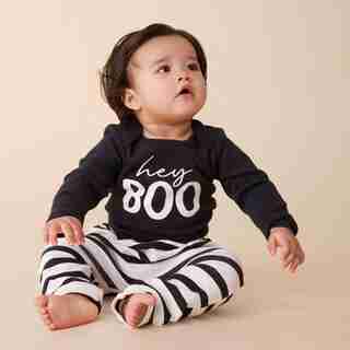 STRIPE JOGGER PANT, BLACK & WHITE 3-6 MONTHS