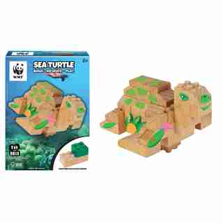 WWF Wood Brick Collectible Figures - Sea Turtle