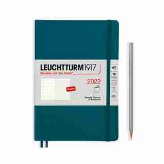 2022 SOFTCOVER A5 WEEKLY PLANNER & NOTEBOOK, PACIFIC GREEN