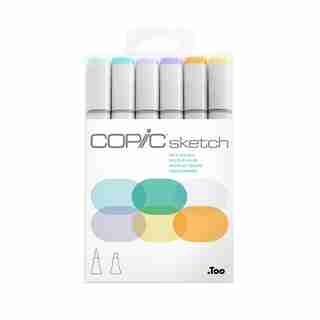 COPIC SKETCH, PALE PASTELS, SET OF 6
