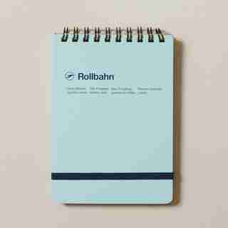 ROLLBAHN SPIRAL FLIP MEMO NOTEBOOK, SKY BLUE WITH GRID PAGES