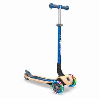Globber Primo Foldable Wood Lights Navy Blue