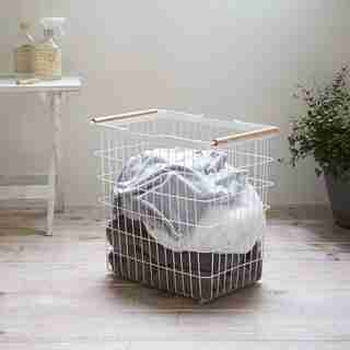TOSCA STEEL WIRE LAUNDRY BASKET, LARGE