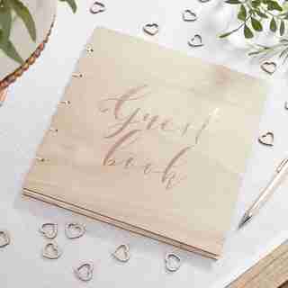 Ginger Ray Rose Gold Wooden Guestbook